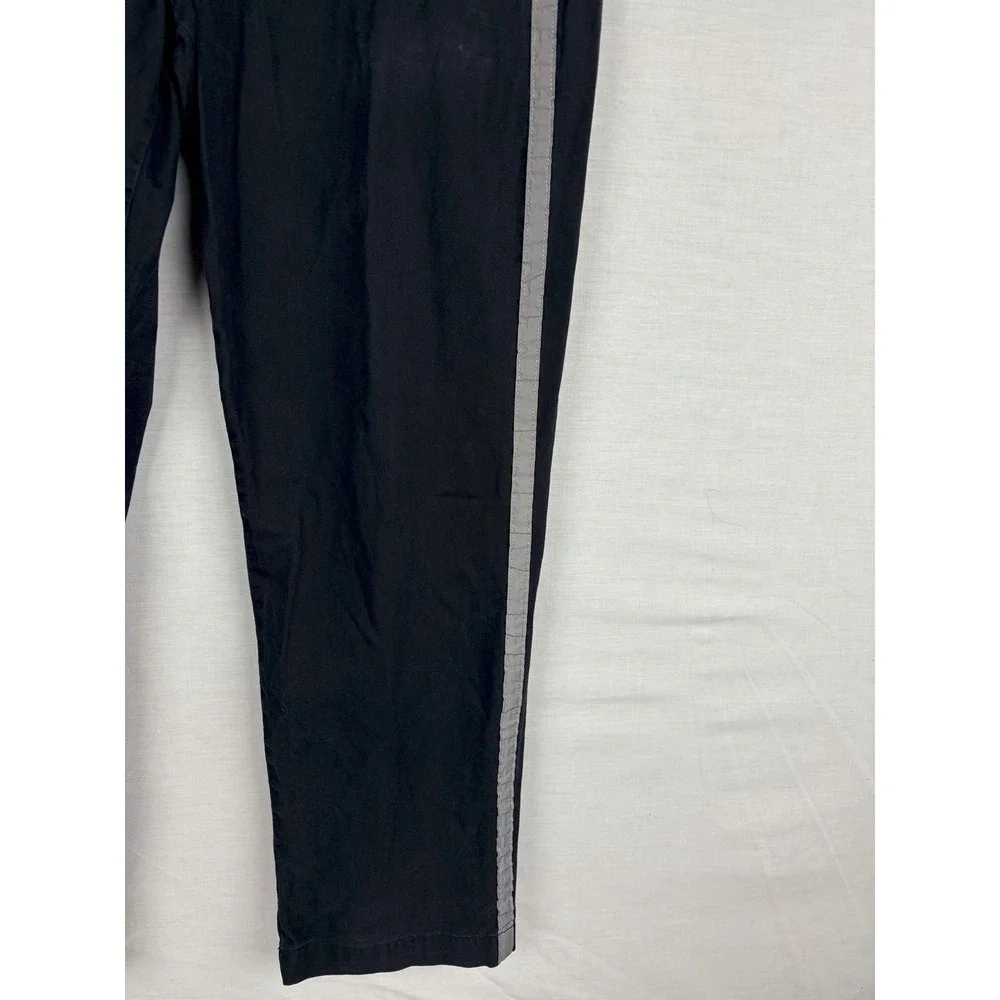 Levi's Line‎ 8 Mens Black Cotton Trousers Grey Side Stripe Pants 34x30